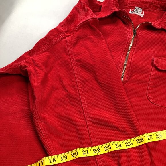 Vintage Marlboro Unlimited Red Corduroy Pullover Shirt XXL With Zipper & Chest P - Picture 6 of 8